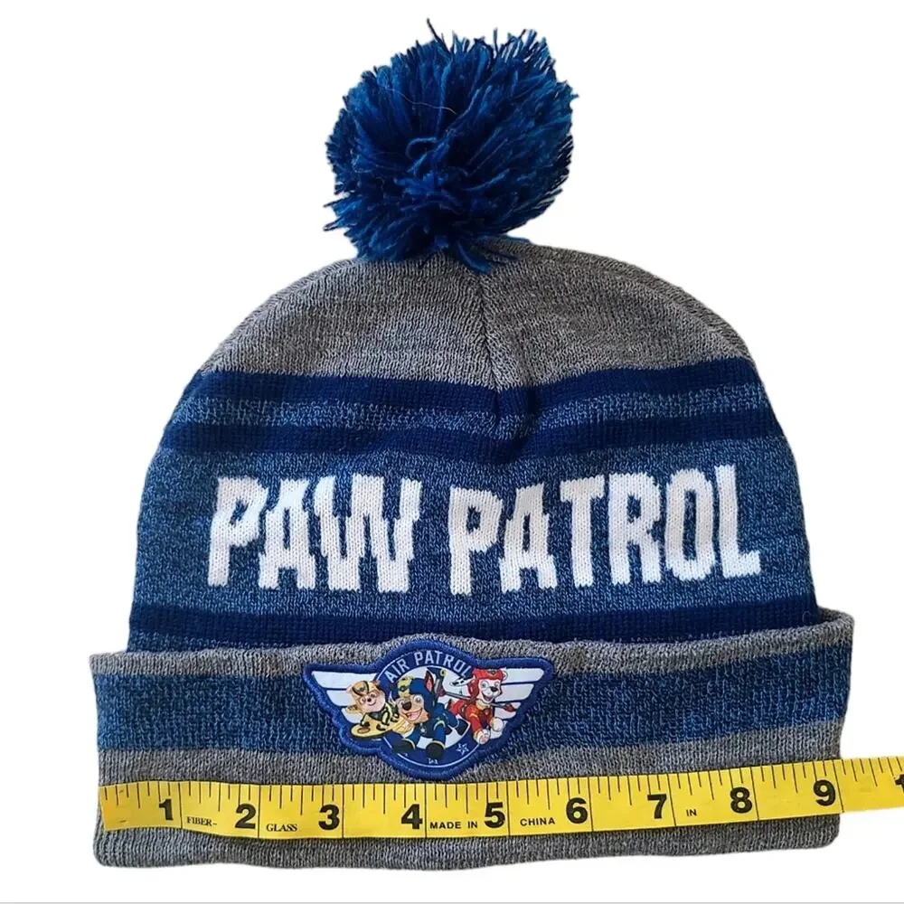 Nickelodeon Paw Patrol pom pom grey and blue winter beanie hat one size